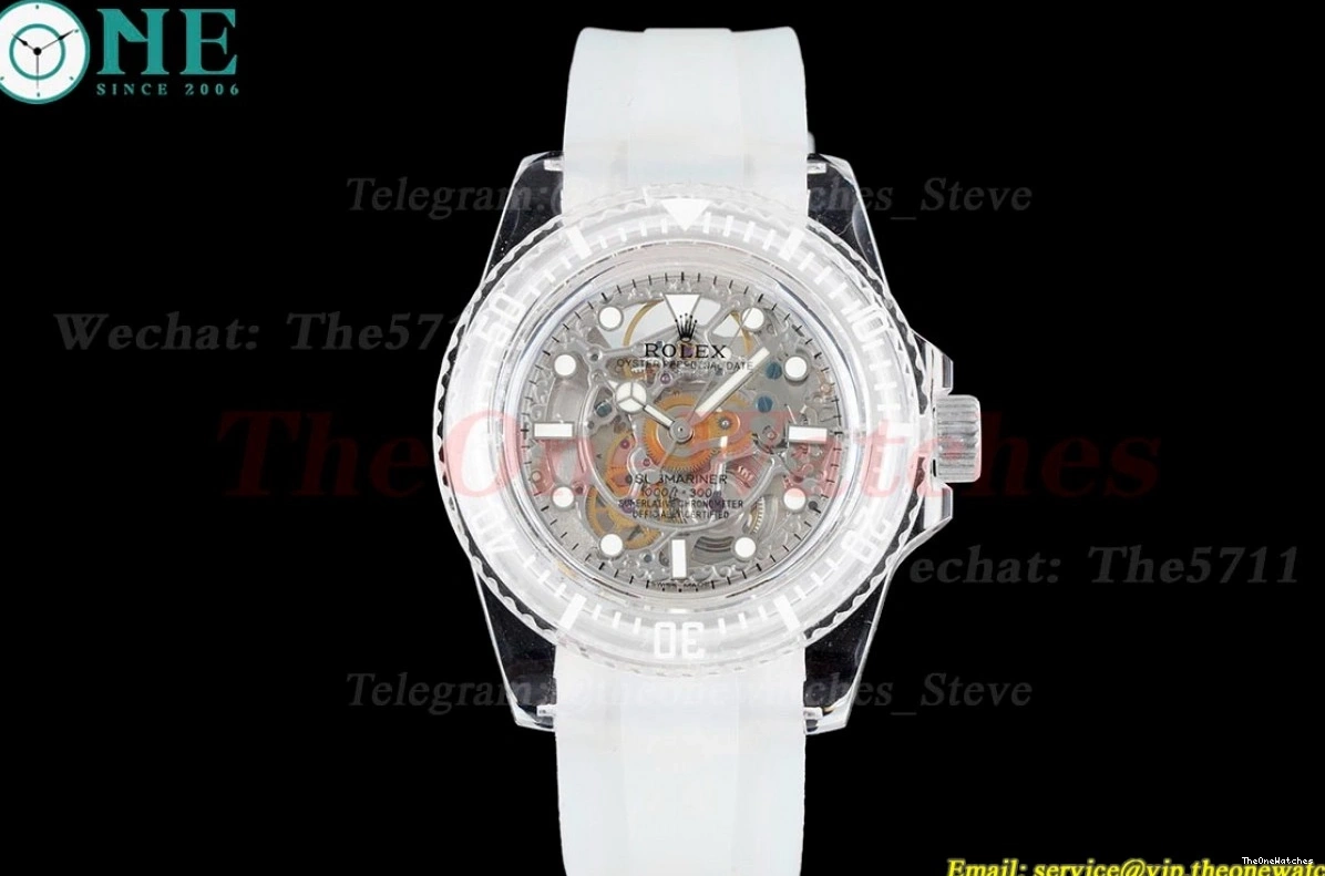 A2824 Acrylic F8F Skeleton Date No Submariner RU Dial 40MM 1210